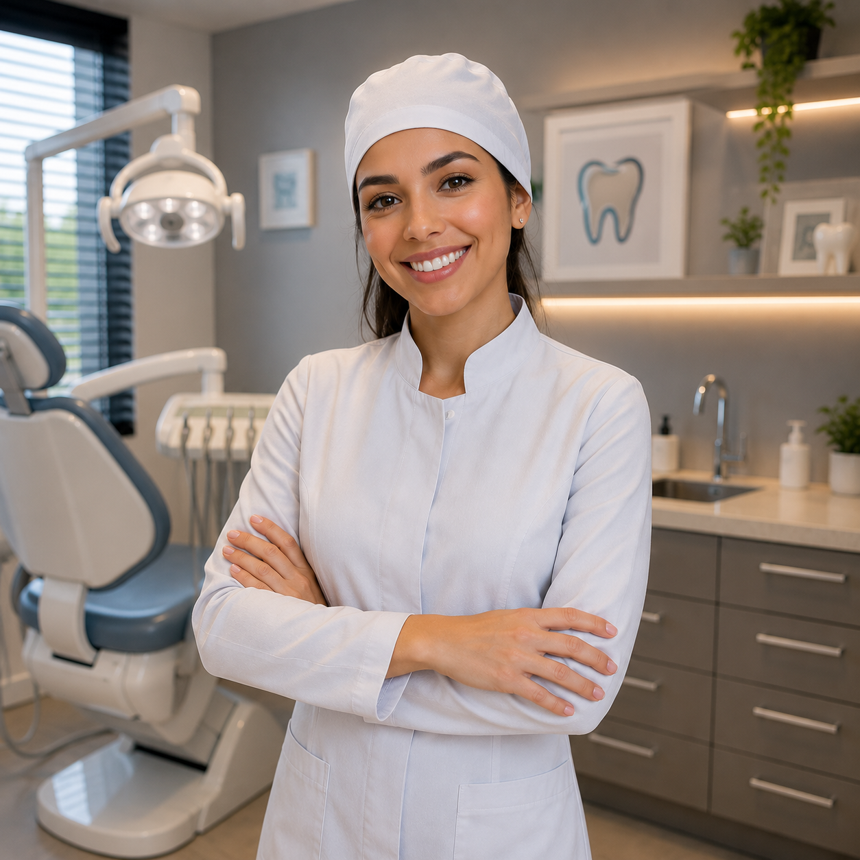 Dentista em uma clínica odontológica
